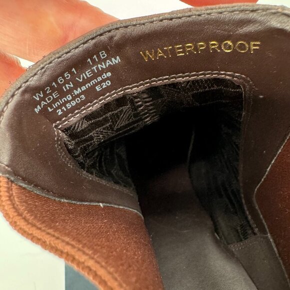 Cole Haan Brown Leather Mara Waterproof Cap Toe Classic 11 Chelsea Ankle Boots - Picture 6 of 7